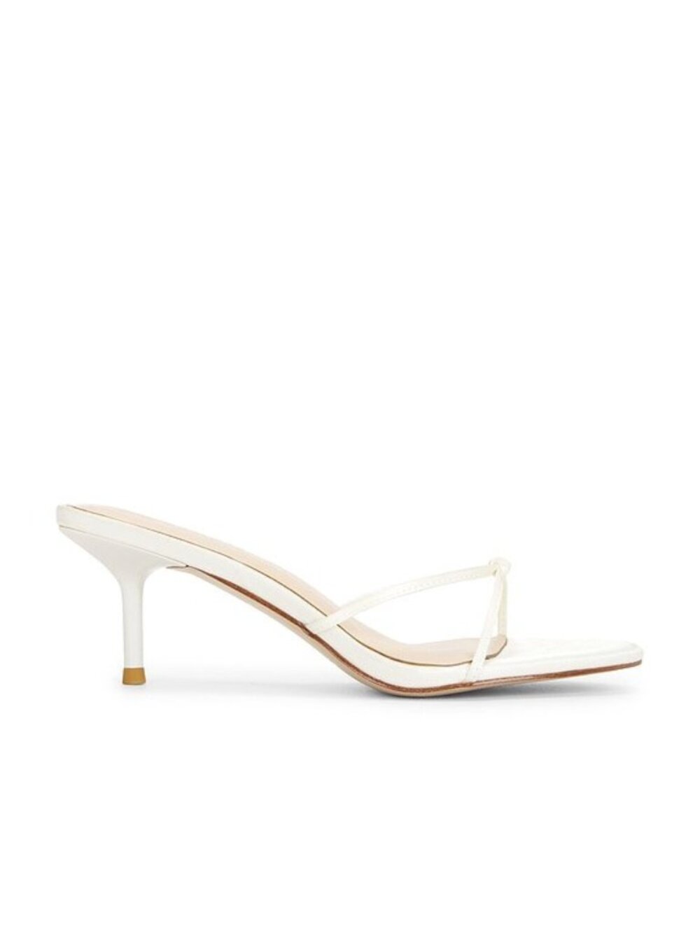 FEMME LA Maeve Slipper White Satin Heels